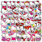 50Pcs Cartoon Hello Kitty Stickers for Kids, Cute Cat Stickers for Teen Girl Adult Water Bottle, Skateboard, Phone, Laptop, Bicycle, Travel Case, Guitar, Helmet (Kt)
