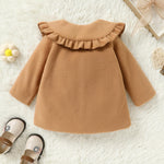 JEELLIGULAR Toddler Baby Girl Coats Kids Cloak Button Warm Thick Jacket Clothes Baby Fall Winter Outwear Clothes Set(Khaki#1,3-6 Months)