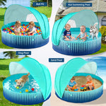 Jasonwell Kiddie Baby Pool with Canopy - Foldable Infant Toddler Kids Pool with Shade Baby Beach Essentials Tent Swimming Wading Pools for Toddlers 1-3 + Kids Dogs Ball Pit Backyard Water Play G, 40"