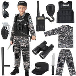 Luucio Kids Police Officer Costume - SWAT Vest, Halloween Role Play Kit for Boys & Girls