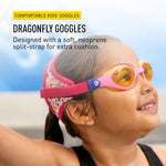 FINIS Dragonfly Goggles - Underwater Swimming Goggles for Kids - UV Protection - Anti-Fogging - Swim Goggle for Children Ages 3-8 - Flower Power