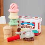 Melissa & Doug Scoop and Stack Ice Cream Cone Wooden Magnetic Pretend Play Food Set, Preschool Toy Play Ice Cream Set, Pretend Food, Toy for Toddlers and Kids Ages 3+ - FSC-Certified