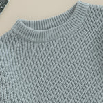 Yoawdats Toddler Baby Girl Boy Long Sleeve Knit Sweater Cute Round Neck Pullover Fall Winter Warm Tops Clothes (Grey Green, 0-3 Months)