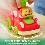 JOYIN Animal Toy Cars, Toddler Toys for Boys Girls, 4 Pack Press and Go Cars Including Elephant, Monkey, Giraffe and Lion, Wind Up Toddler Present, Birthday Gift for Kids
