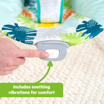 Bright Starts Wild Wonders Vibrating Baby Bouncer, Removable Toy Bar with 2 Toys, Nonslip Feet, 0-6 Months Up to 20 lbs