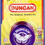 Duncan Toys Butterfly Yo-Yo, Beginner Yo-Yo with String, Steel Axle and Plastic Body, Purple (3124BU-ECHAP)