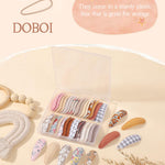 doboi 40 Pcs Floral Print 2.2 Inches Hair Clips and Bows for Baby Girls - Non-Slip Snap Barrettes and Hair Accessories