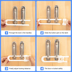 Vmaisi 10 Pack Baby Sliding Cabinet Locks - Adjustable U Shaped Child Safety Locks,Childproof Latches for Kitchen Bathroom Storage Cupboards Doors, Handles and Knobs White (10)