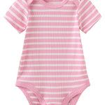 ZAVBABY Newborn Baby Girls Bodysuits Rib Summer Infant Clothes Outfit Set 9-12 Month