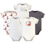 Touched by Nature Unisex Baby Organic Cotton Bodysuits, Boho Fox, 6-9 Months