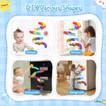 taseyok Toddler Bath Toys, Bathtub Toys Ball Slide Track, DIY Shower Toys with Suction Cups, Christmas Birthday Bath Fun Time Gifts Toys for Girls and Boys Age 2 3 4 5 6