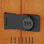 RETRIN 3-Digit Combination Lock, Black, Keyless, Zinc Alloy, Cabinet Door Latch, Easy DIY Installation, Wide Range of Uses