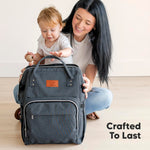 KeaBabies Baby Diaper Bag Backpack - Large Baby Bag for Boys, Girls, Waterproof Multi Function Travel Diaper Backpack with Changing Pad, Durable Travel Essentials for Moms and Dads (Mystic Gray)
