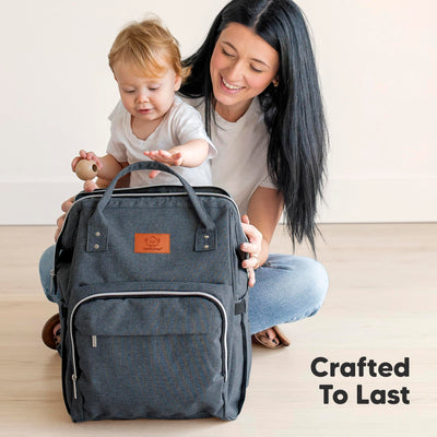 KeaBabies Baby Diaper Bag Backpack - Large Baby Bag for Boys, Girls, Waterproof Multi Function Travel Diaper Backpack with Changing Pad, Durable Travel Essentials for Moms and Dads (Mystic Gray)