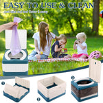 Fabulas Portable Potty for Toddler Travel, Foldable Travel Potty Training Toilet Seat for Kids Boys Girls, Emergency Mobile Toilet In Car for Camping Outdoor Indoor, with 30 Disposable Bags, Blue