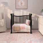 Dream On Me Violet 4-In-1 Convertible Mini Crib In Black, Greenguard Gold Certified, JPMA Certified, 3 Position Mattress Height Settings, Non-Toxic Finish