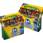 Crayola Washable Crayons for Kids - 64ct (2 Boxes), Classroom School Supplies, Bulk Crayons for Toddlers, Spring Arts & Crafts [Amazon Exclusive]