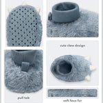 Carter's Baby & Toddler Claw Slipper - Cozy Anti-Slip Bootie for Babies - 0-6 Months (Blue)