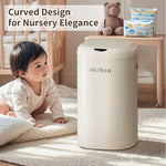 MRBIN Metal Motion Sensor Adsorption Diaper Pail Refills with Lid, 8gal / 30L Covered Touchless Square Baby Adult Trash Can, Pet Litter Garbage Bucket for Nursery Bedside, Bathroom, Toilet, White