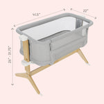 Newton Baby Bassinet & Bedside Sleeper with Mattress & Sheet - Ultra-Breathable & Completely Washable, Removable Dual-Layer Cover | Wood Frame | Adjustable Height & Infant Access Opening