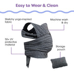Boppy ComfyFit Adjustable Baby Carrier, 8-35lbs, Heathered Gray, Hybrid Carrier, Newborn to Toddler with Adjustable Straps & Comfort of A Baby Wrap