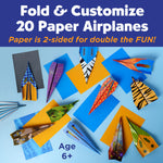 Creativity for Kids Paper Airplane Squadron - Create 20 Paper Airplanes, Mini Craft Kit for Boys, Great Spring Crafts and Gift for Boys, Kids Activities (Ages 6+)
