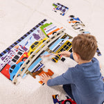 Melissa & Doug Traffic Jam Jumbo Floor Puzzle (24 Pieces, 2 x 3 Feet), Vehicle-Themed Jigsaw Puzzle for Preschoolers and Kids Ages 3+ - FSC Certified