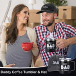 New Dad Gifts Box, 9 Pcs First Time Dad Gifts, Dad to Be Gifts for 1st Time with Tumbler Hat Onesie Socks Keychain for Baby Shower，Unique Kit for Soon to Be or Expecting Father