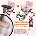Portable Baby Chair Baby Bumbo Seat with Tray,Baby Camping Chair with Tray for Baby Girl,Design Straps to Kitchen Chairs,Indoor/Outdoor Use(Pink)