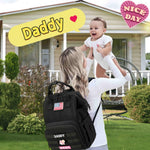 QWREOIA Diaper Bag Backpack for Dad and Mom with USB Charging Port Stroller Straps and Insulated Pocket,army military Travel Nappy Backpack for Daddy/Mommy (Black)