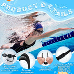 Hiboom Set of 6 Swimming Nose Clip for Kids (Age 7+) and Adult Waterproof Pool Nose Plugs for Diving Swimming and Other Water Sports with Individual Box Packed (Black,Lanyard Style)