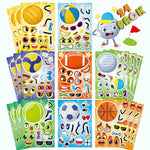 24 Sheets Make-a-face Stickers, Make Your Own Ice Cream Mix and Match Sticker Sheets DIY Summer Ice Cream Stickers for Kids Party Favors Activities