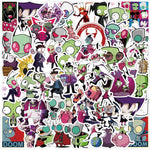 50pcs Invader Movie ZIM Stickers for Kids, Cute Water Bottle Stickers for Kids Waterproof, Vinyl Laptop Kid Sticker Pack (White)