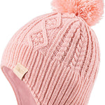 Baby Beanie Hat, Winter Warm Knit Cap and Scarf Set with Pom Pom for Girls, Toddler Winter Hat(0-36months)