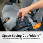 Chicco OneFit ClearTex All-in-One Car Seat, Slim Design, Rear-Facing Seat for Infants 5-40 lbs., Forward-Facing 25-65 lbs., Booster 40-100 lbs., Convertible Car Seat | Slate/Grey