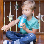 Chicco Insulated Straw Sippy Cup 12+ Months, 9oz Toddler Training Cup with Spill-Free Flip-Top Lid, BPA-Free 2-Pack, Blue Discover/Teal