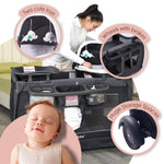 Pamo Babe Deluxe Nursery Center Portable Playpen Foldable Playard for Baby and Toddler Mattress, Changing Table for Newborn(Black)