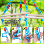 Wooden Swing-Skateboard Swing for Kids,3-in-1 Standing Swing, Exercise Balance and Body Coordination，Tree Swing for Outdoor (Blue Rope)
