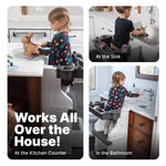 Step2 Mobile Helper, Toddler Step Stool & Tower Stand, Adjustable Height & Built-in Storage, Non-Slip Feet, Includes Safety Bar, Easy Wipe Down, for Kids 1.5+ Years Old