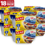 Glad Food Storage Containers, Deep Dish, 64 Ounce, 3 Count