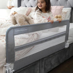 Little Chicks Fold Down Sydney Toddler Bed Rail Guard - Extra Long 43.25in - Fits Twin, Full and Queen Size Mattress with Anchor Safety System