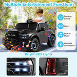 Costzon 2 Seater 24V Ride on Toy for Big Kids, Licensed 2025 Ram 2500 Rebel Electric Vehicles, Ride on Car Pickup Truck w/Remote, Storage, 2 x 100W Motors, Lights, Music & 4-Wheel Suspension (Black)