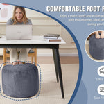 WSOFRLAC Pouf Ottoman Foot Stools Ottoman with Foam Small Corduroy Ottomans for Living Room Ottomans Pouf 20x15 Floor Poufs Foot Rest for Office Chair Dark Grey Foot Stool Small
