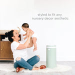 Ubbi Steel Diaper Pail, Odor Locking, No Special Bag Required, Award-Winning, Registry Must-Have, Sage Green