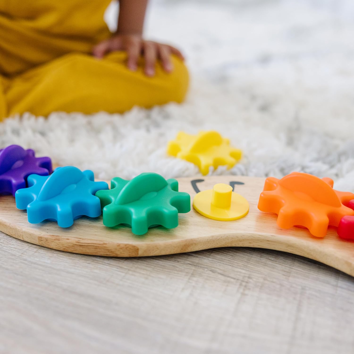 Melissa & Doug Rainbow Caterpillar Gear Toy With 6 Interchangeable Gears - For Toddlers And Babies