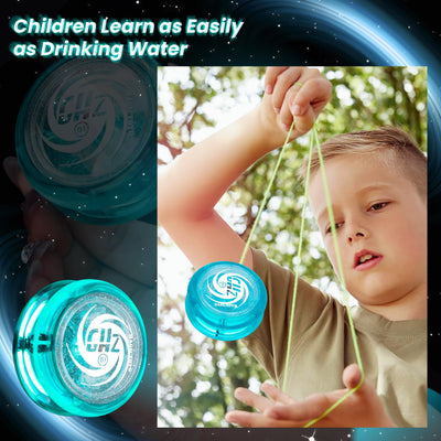 MAGICYOYO Toys Looping Yo-Yo, D1 Responsive Beginner Yoyo with Strings, Plastic Body Great for String Tricks for Advance Players to Perform Like Pros + Extra 3 Strings -Glitter Crystal Green