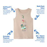 Garanimals Baby & Toddler Boy Dino Tank Tees - Kid's Sleeveless Tank Top - Size 6-9 Months - Beige, Dark Green, Orange, White - 5 Pack