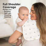 5-Pack Muslin Burp Cloths Baby Boy, Girl - Very Absorbent Baby Burp Cloth Rags, 8-Layers Viscose Derived from Bamboo Cotton Muslin Towel, Super Soft Spit Up Rags, No Shrink Washcloths (Constellation)