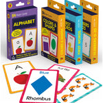 Carson Dellosa Toddler Flash Cards 4 Pack, Alphabet Flash Cards, Sight Word Flash Cards, Colors & Shapes Flash Cards, Number Flash Cards, Math & Phonics Kindergarten - Preschool Learning Activities 4+