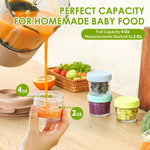 DRKIO 20 Pack Glass Baby Food Storage Containers 4 Oz Baby Food Jars with Lids Baby Food Maker Microwave Dishwasher Freezer Safe 100% Leak-Proof BPA Free